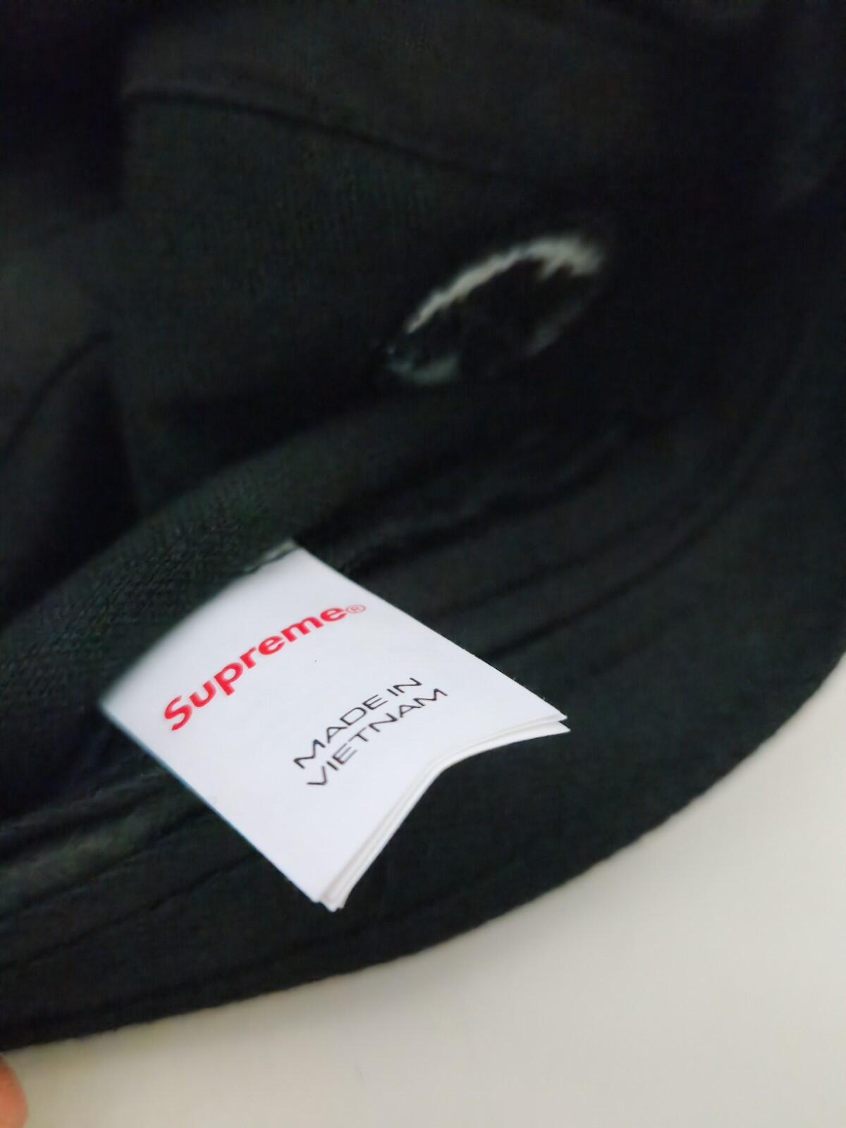 SS24 Supreme x Goodenough crushed rayon camp cap hat black  box logo