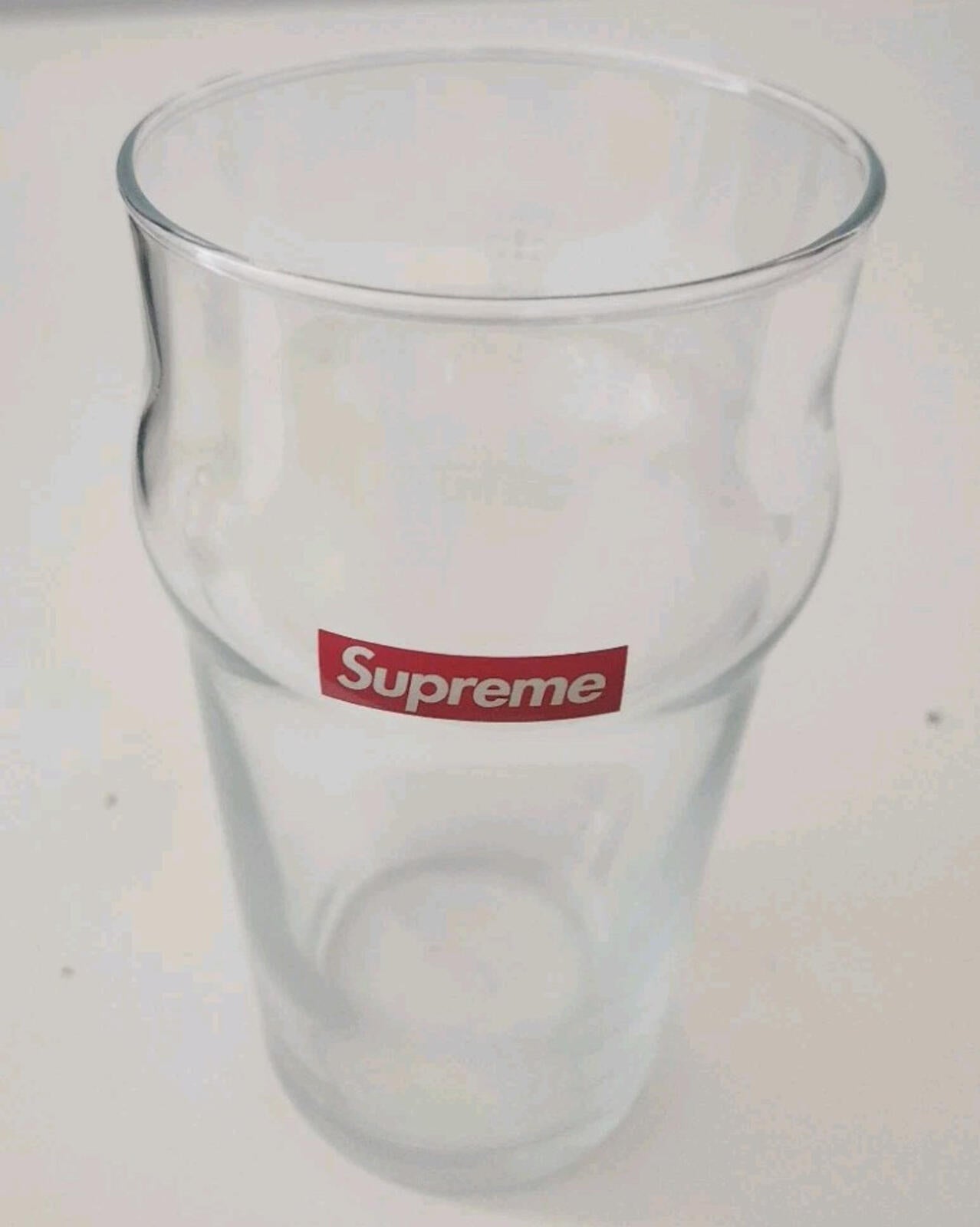 SS13 Supreme Pint Glass clear small red box logo Accessory Vintage 2013 Beer
