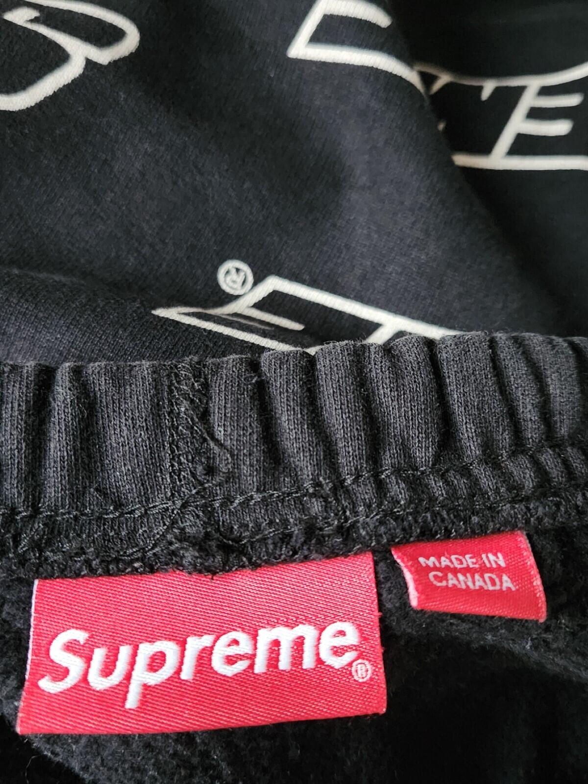 SS18 Supreme Repeat Sweatpant size M medium Black pants Made In Canada