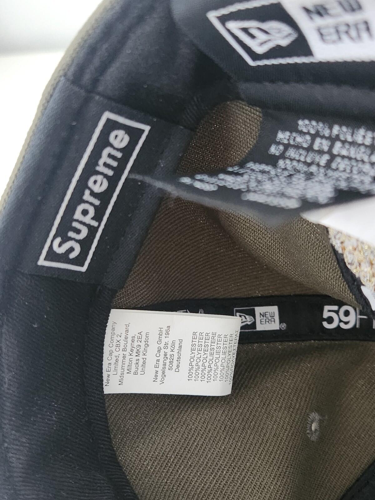 FW23 Supreme Jesus Piece S Logo New Era 59Fifty Hat Olive Size 7 1/4