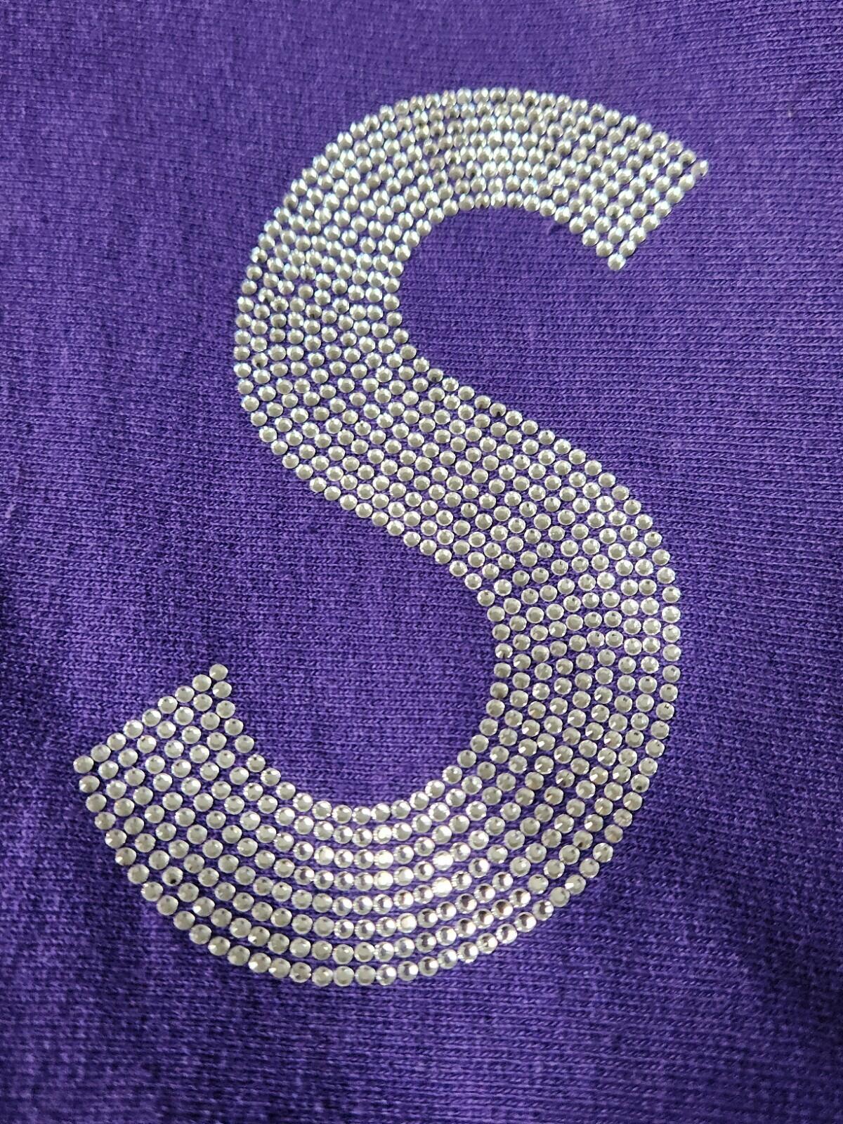 SS21 Supreme Swarovski Logo Hooded Sweatshirt Purple Size L