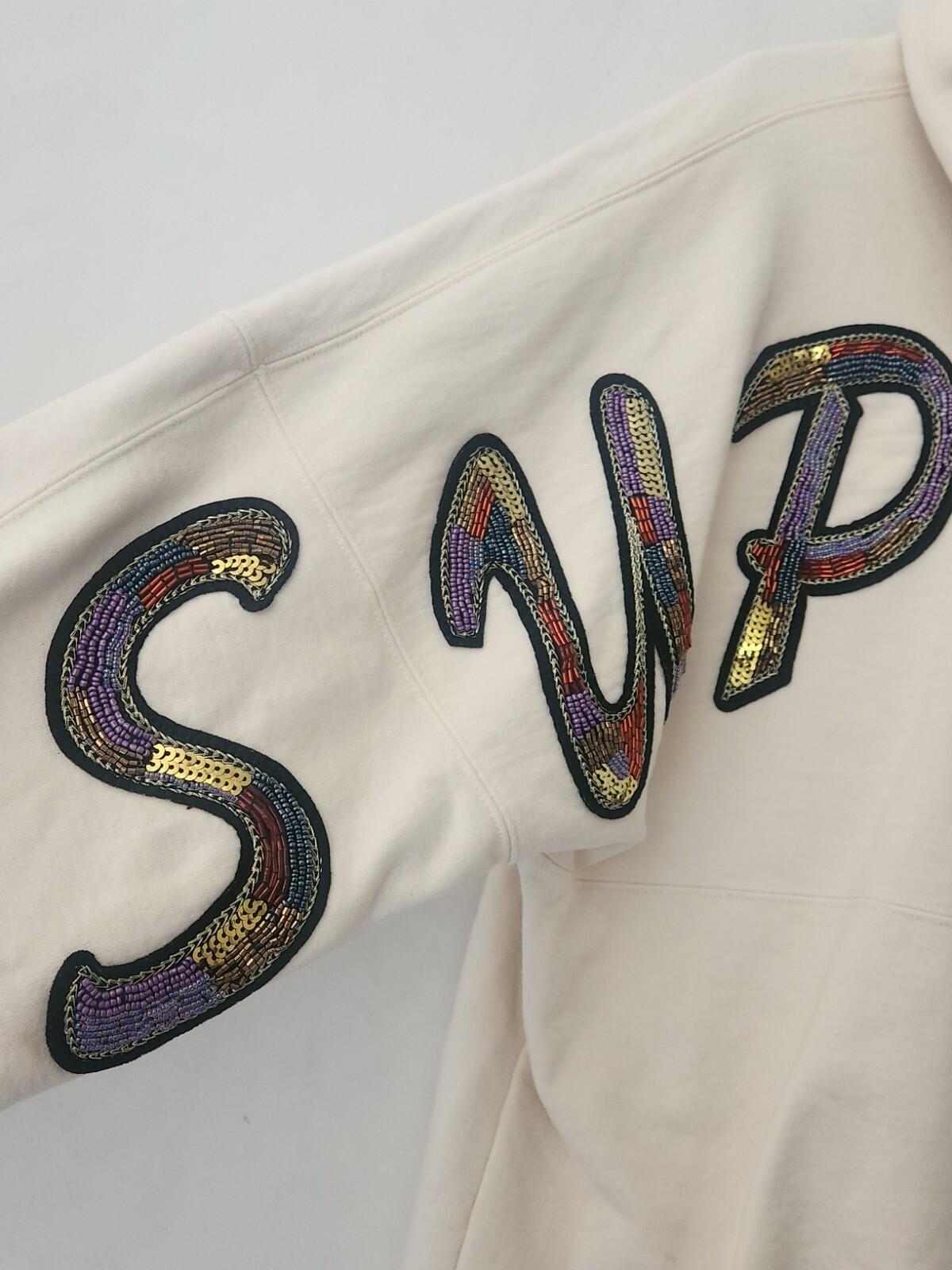 SS22 Supreme Beaded Hooded Sweatshirt Natural Size M