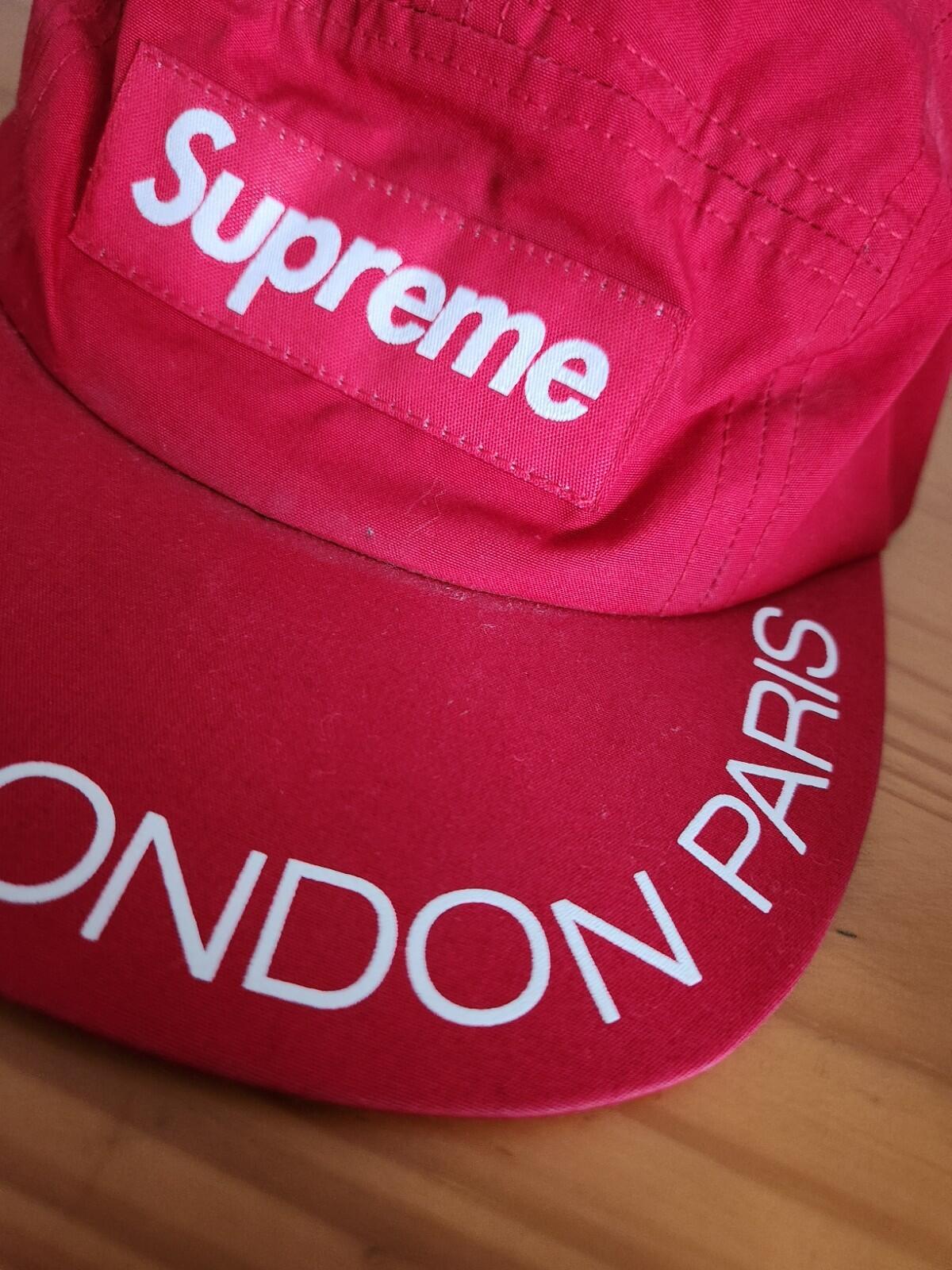SS18 Supreme Visor Print Camp Cap Red