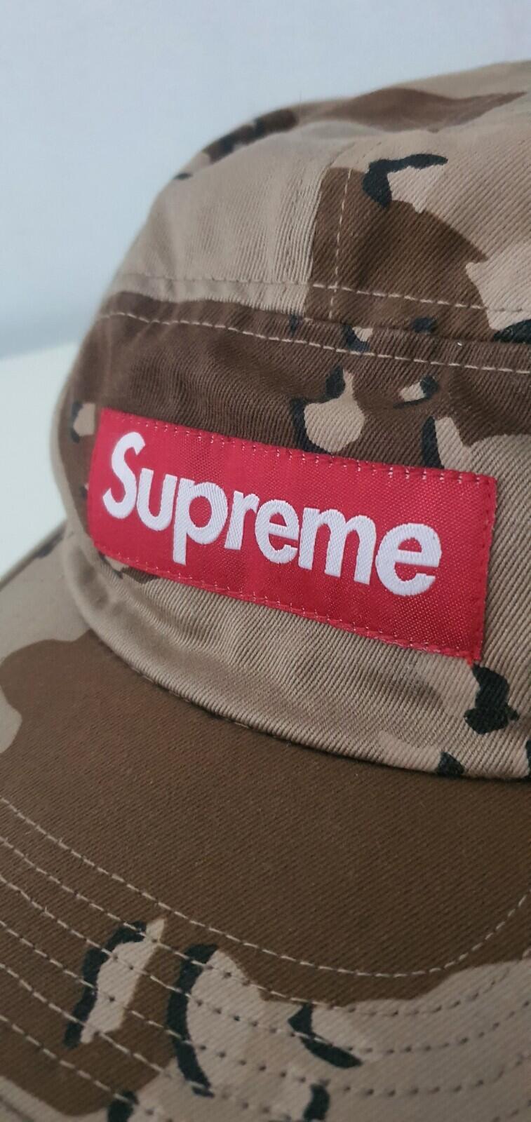 FW17 Supreme Washed Chino Twill Camp Cap Desert Camo