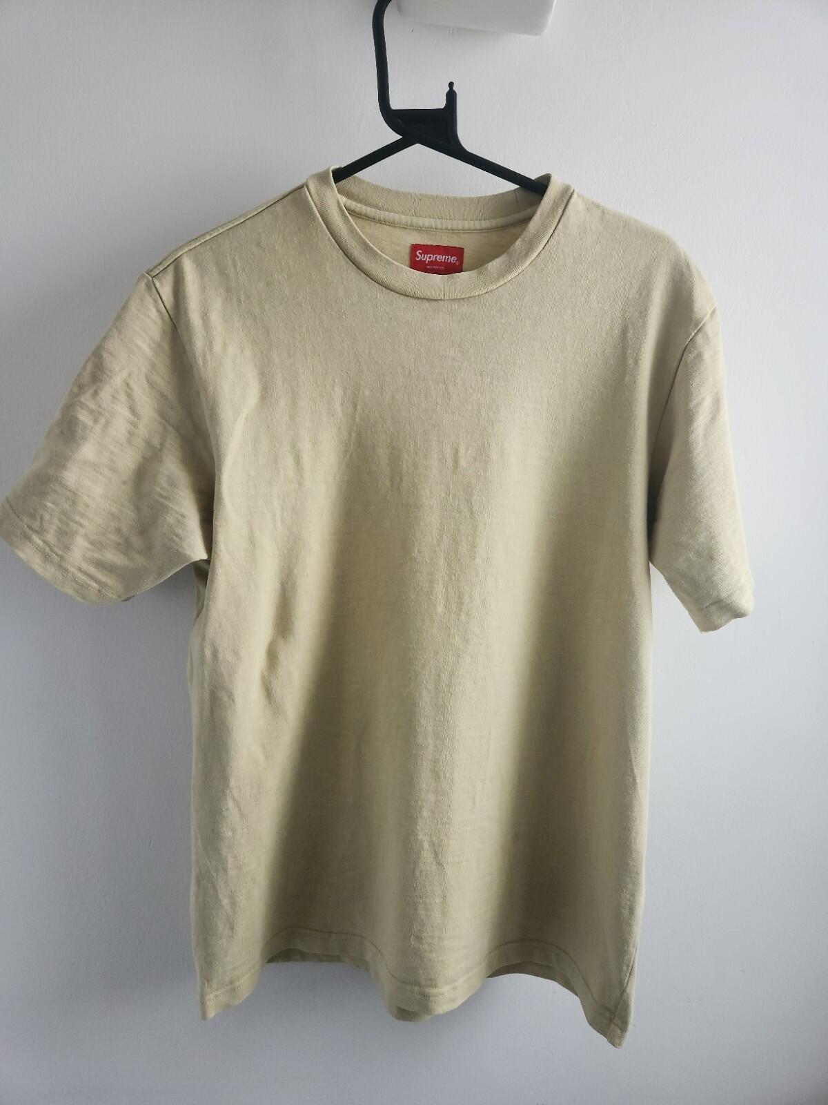 FW22 Supreme Contrast Appliqué S/S Top T-Shirt Größe S Klein Hellgelb
