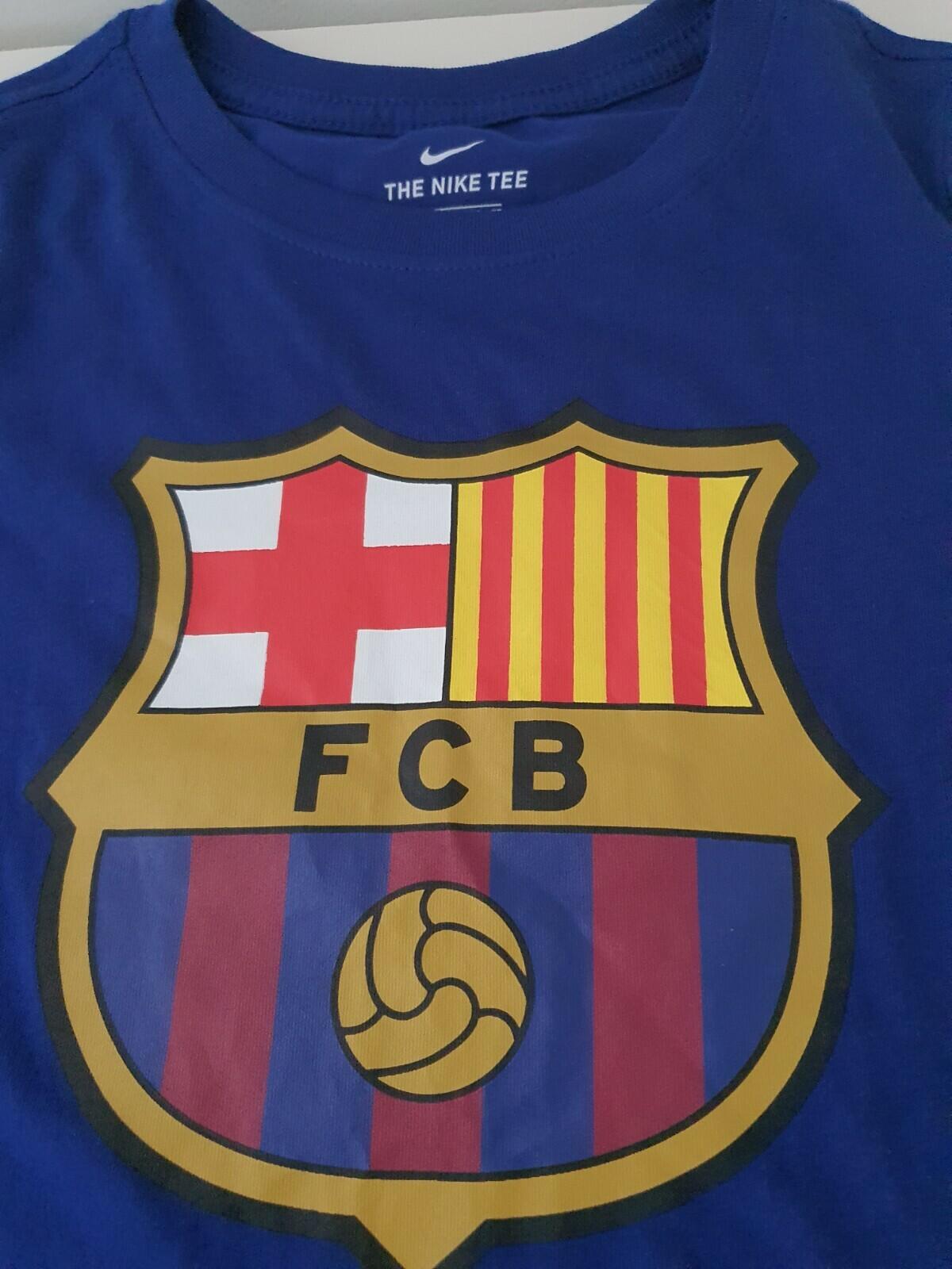Nike T-Shirt FC Barcelona Jungen Kinder T-Shirt Blau Größe XS 6-8 Jahre 122-128 cm
