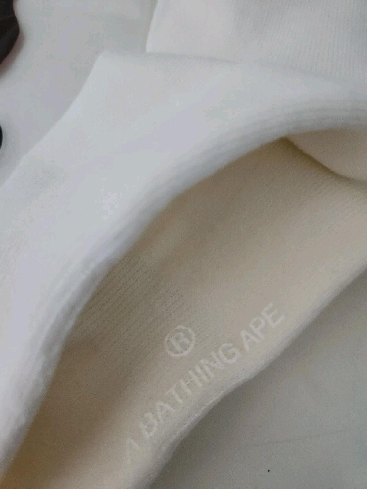 1x A BATHING APE Ape Head one point  socks L large UK 9-11 Japan BAPE White Pair