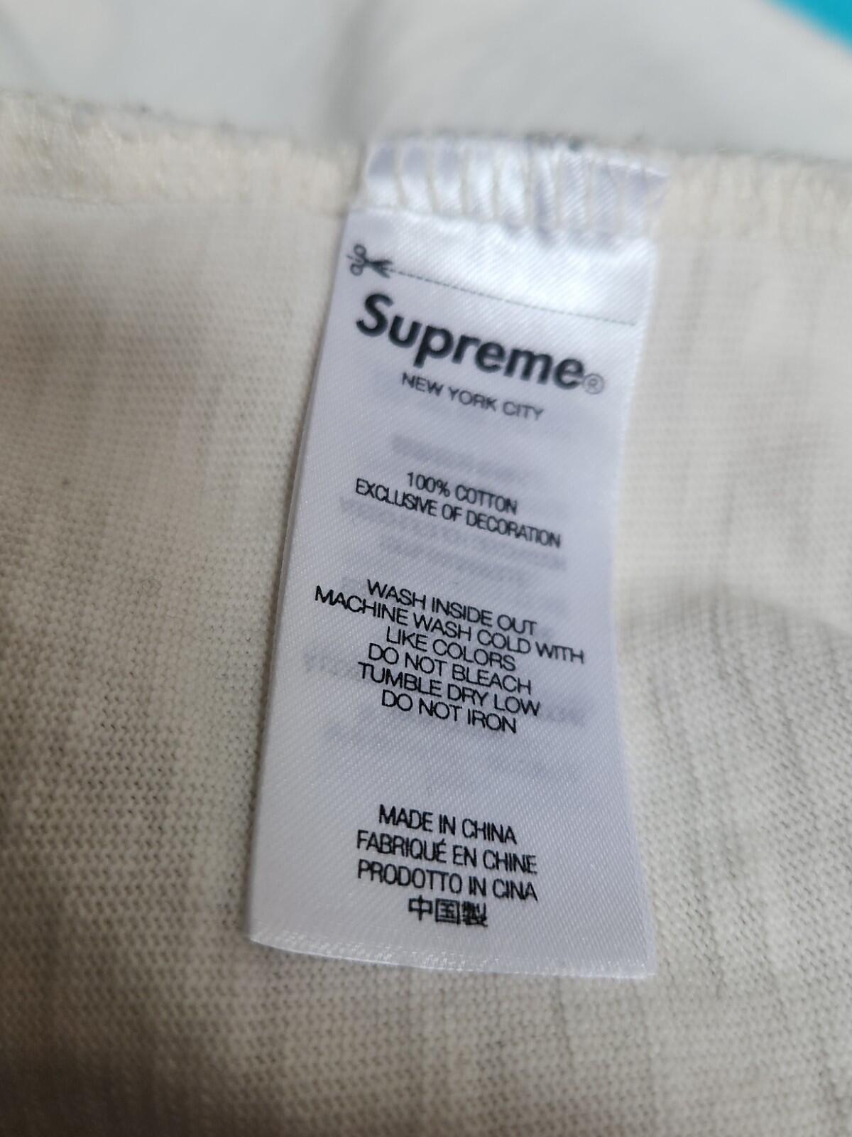 SS24 Supreme Overprint Knowledge S/S Top Cream Tee Size M Medium T-shirt Natural