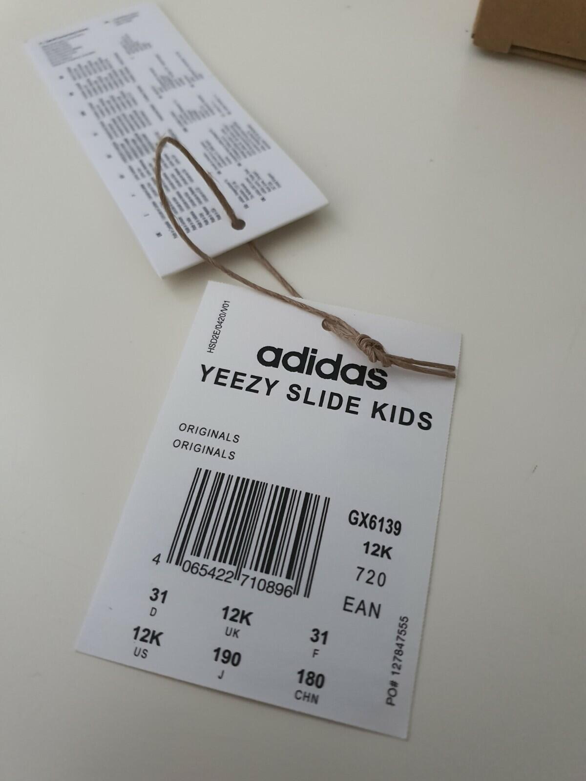 KIDS ADIDAS YEEZY SLIDE US 12K UK 12K EUR 31 neon green KIDS slides Glow Green