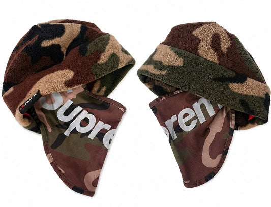 FW22 Supreme x Polartec Facemask Beanie Woodland Camo