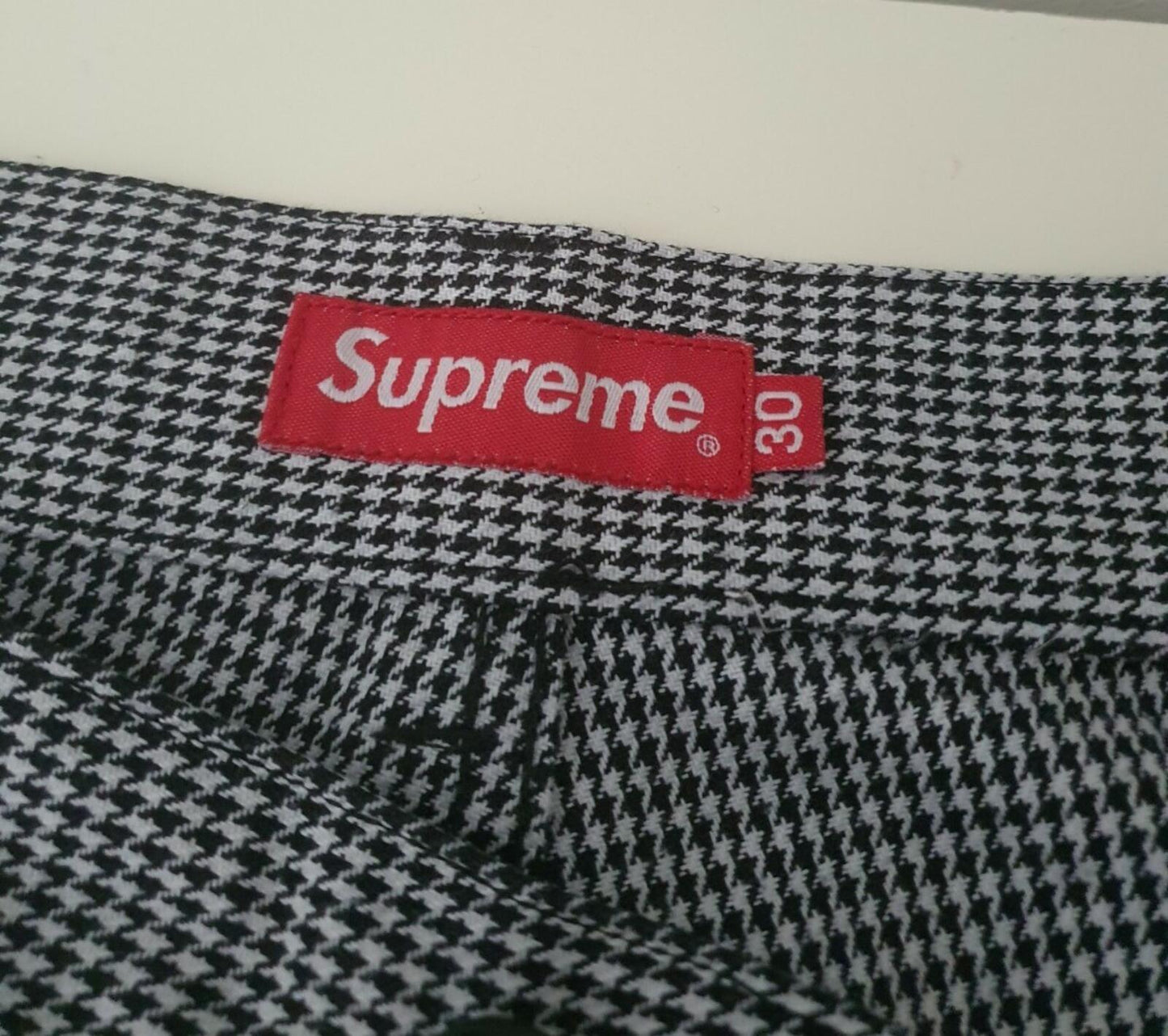 FW17 Supreme Flight pant Houndstooth size 30 white/black trousers pants W30 L30