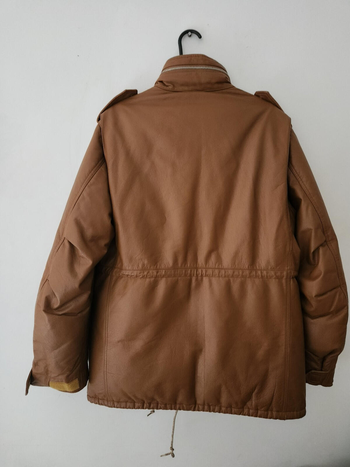 A BATHING APE Leather 90's M-65 jacket Brown Vintage Bape Cowhide Size L Large