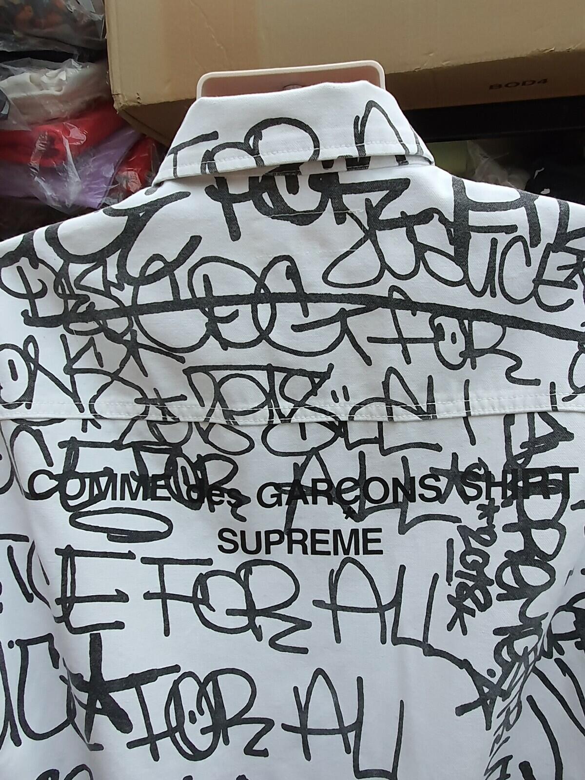 Abrigo de lona estampado FW18 Supreme x Comme Des Garcons Shirt