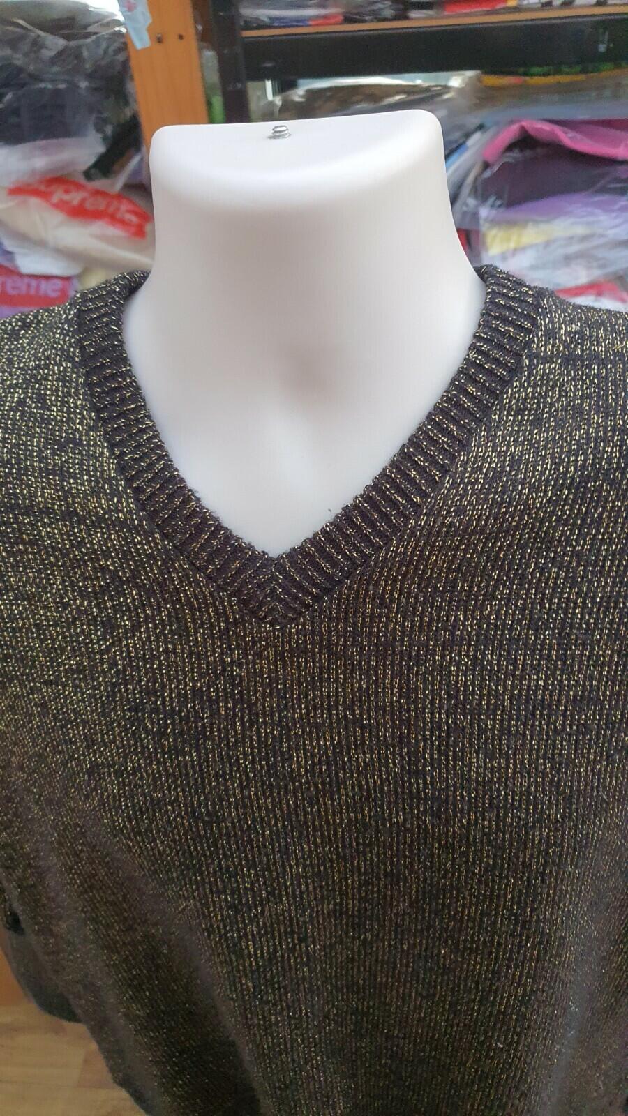 SS16 Supreme Tinsell Sweater Gold Metallic Size L fits smaller