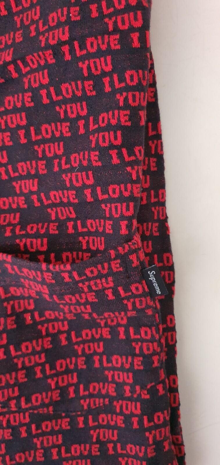 FW17 Supreme I Love You Jacquard Top Sweater Red Size M