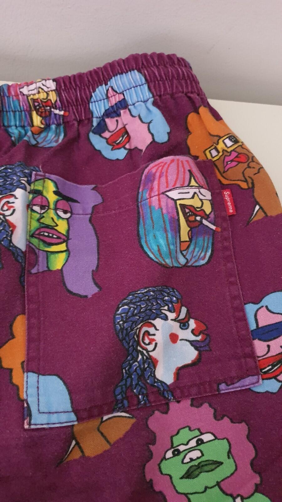 FW17 Supreme Gonz Heads burgundy Short size S small shorts Mark Gonzales Rare