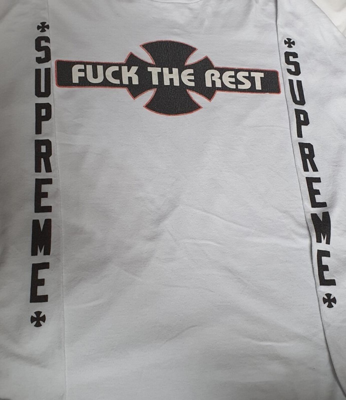 FW15 Supreme x Independent Fuc k The Rest Camiseta manga larga blanca talla M