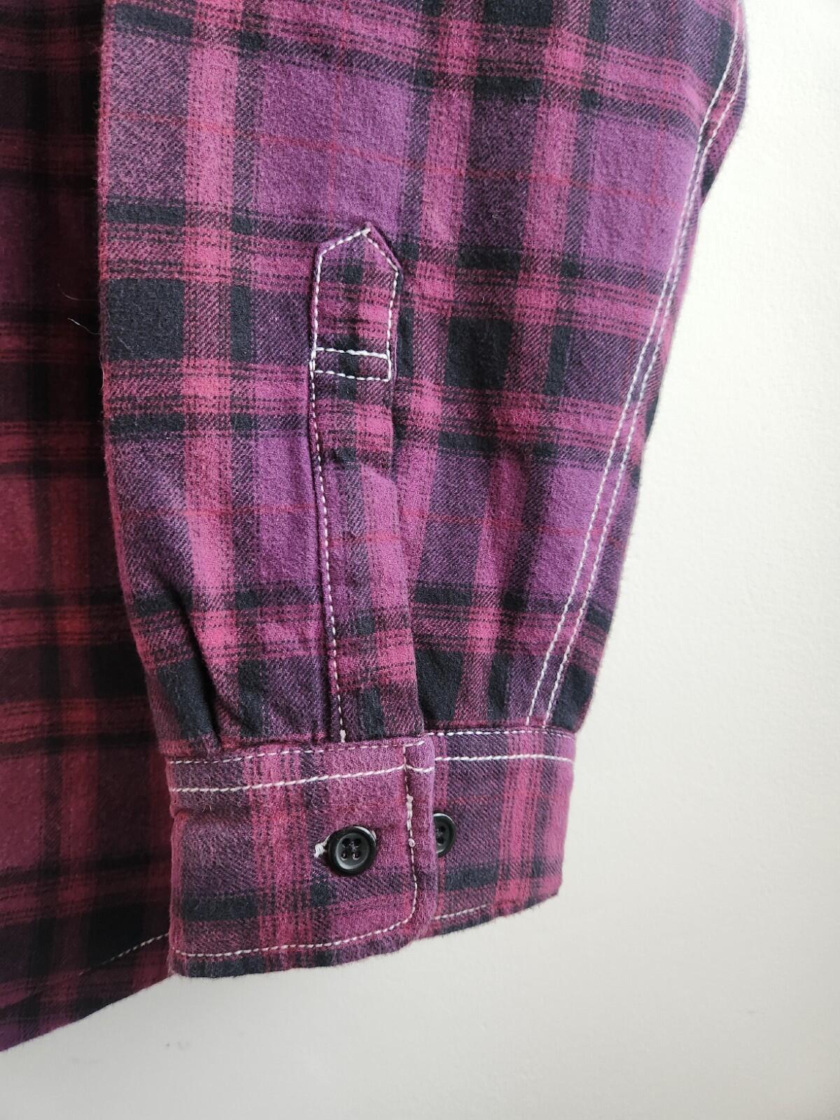 FW25 Supreme x True Religion Quilted Lined Plaid Flannel Shirt Purple Size M