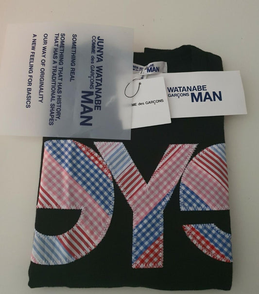 Comme Des Garçons Junya Watanabe MAN eYe Tee schwarzes T-Shirt CDG S klein UVP £120