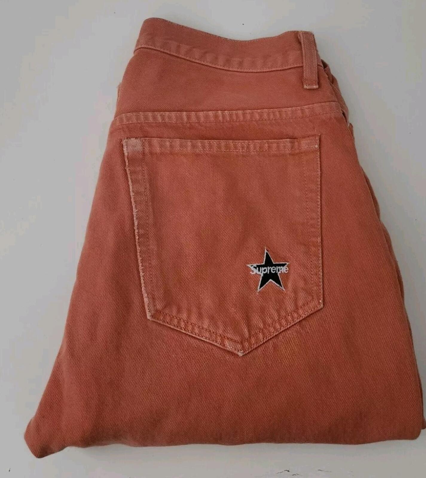 SS18 Supreme washed regular jeans size 30 Orange Trousers W30 L27 star denim