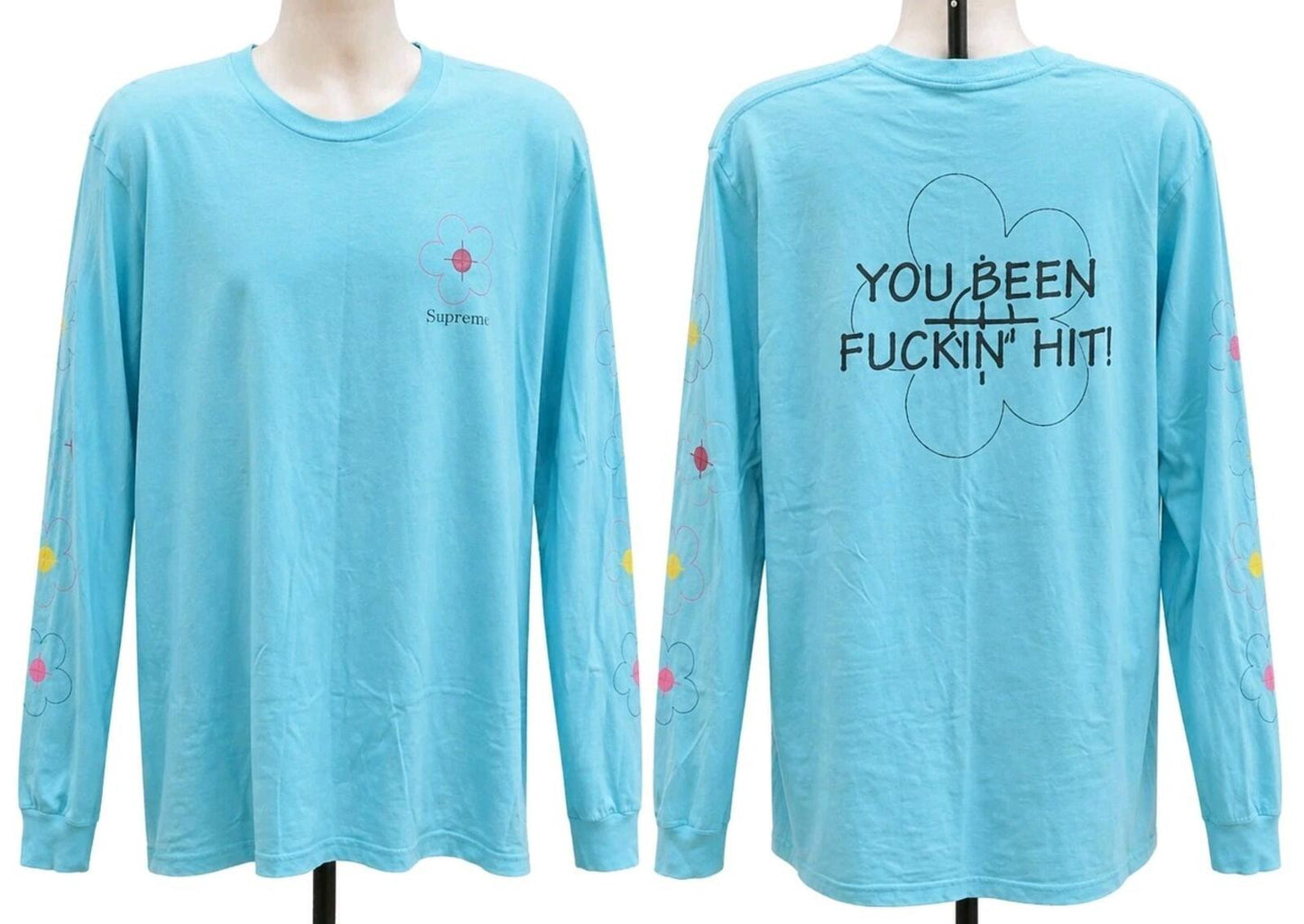 SS17 Supreme Been Hit L/S Tee Light Blue Size L