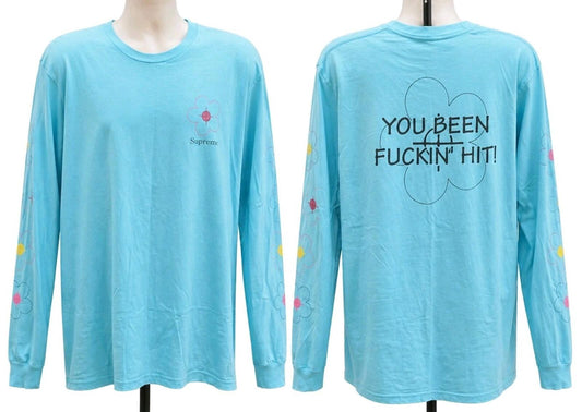 SS17 Supreme Been Hit L/S Tee Light Blue Size L