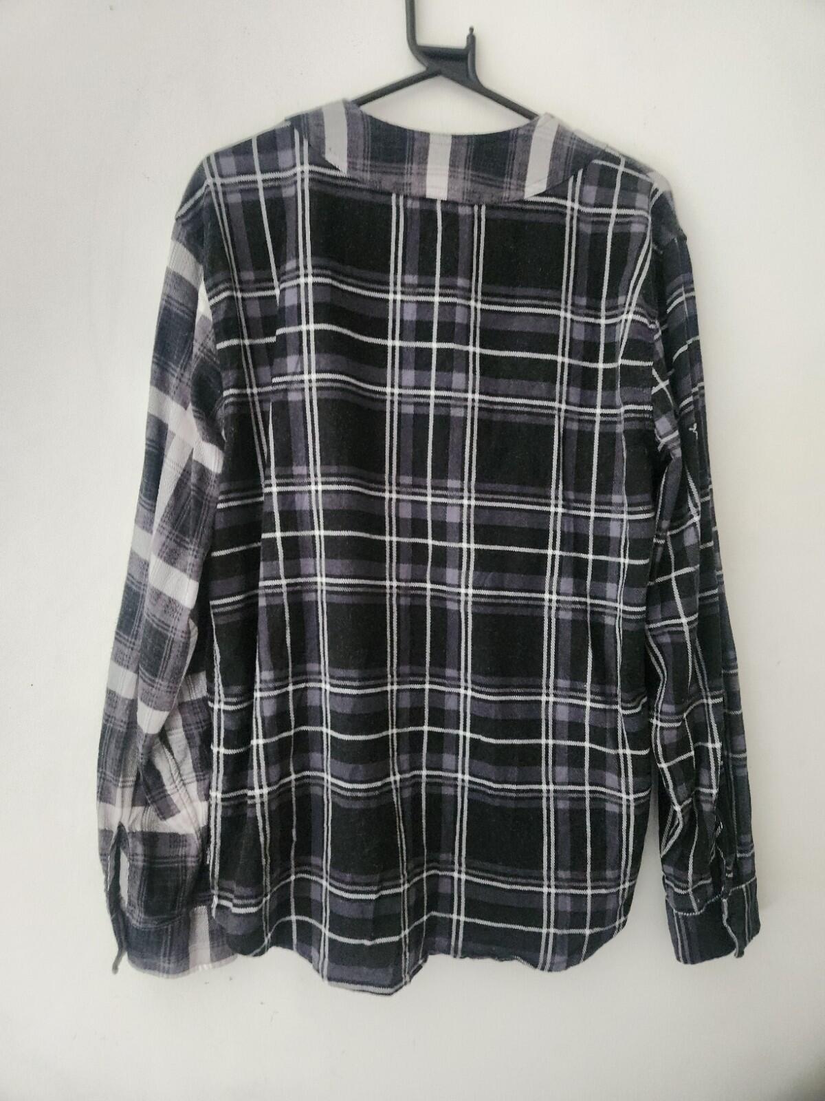 FW16 Supreme Multi Plaid Flanell Jersey Black Top Vintage 2016