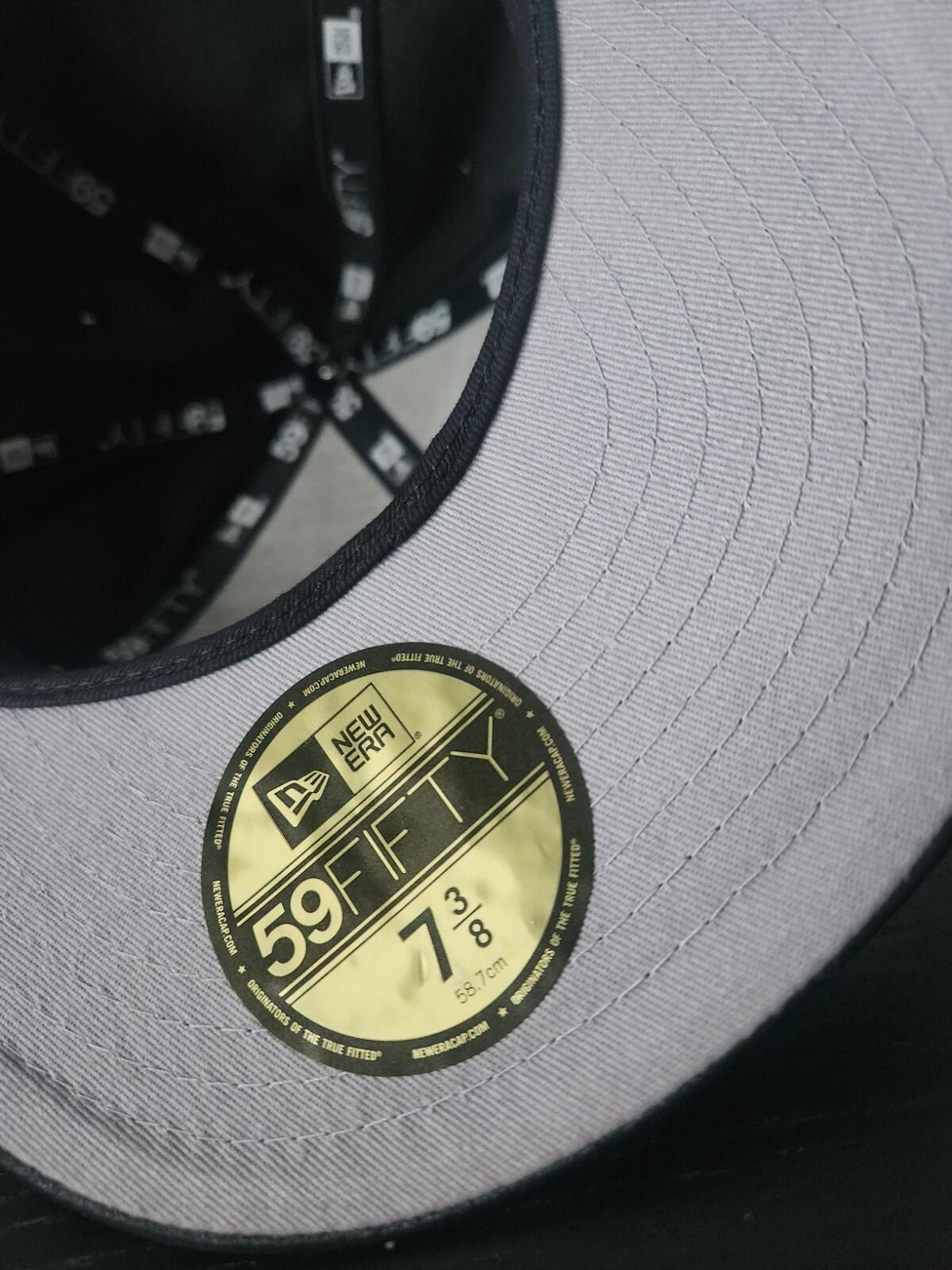 FW15 Supreme Leather Box Logo New Era Hat Black Cap size 7 3/8 Vintage 2015