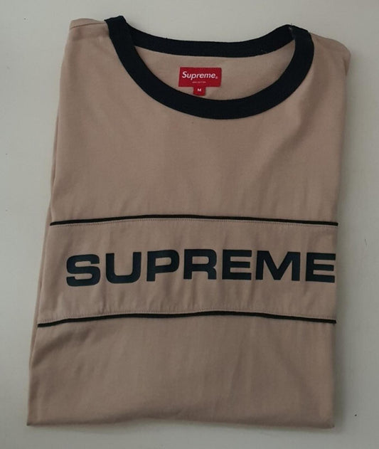 Camiseta con ribete Supreme Team SS18, talla M, mediana, color tostado