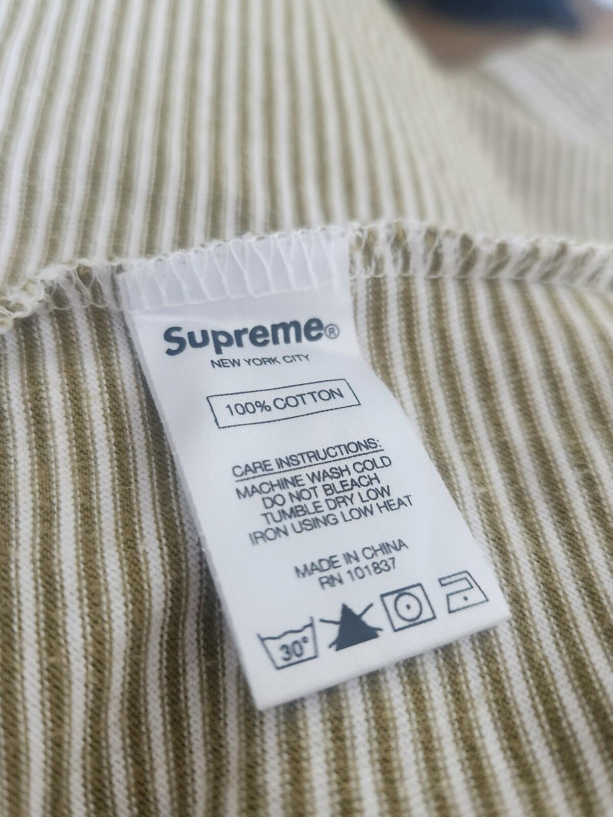 SS17 Supreme Micro Stripe tee T-shirt size XL