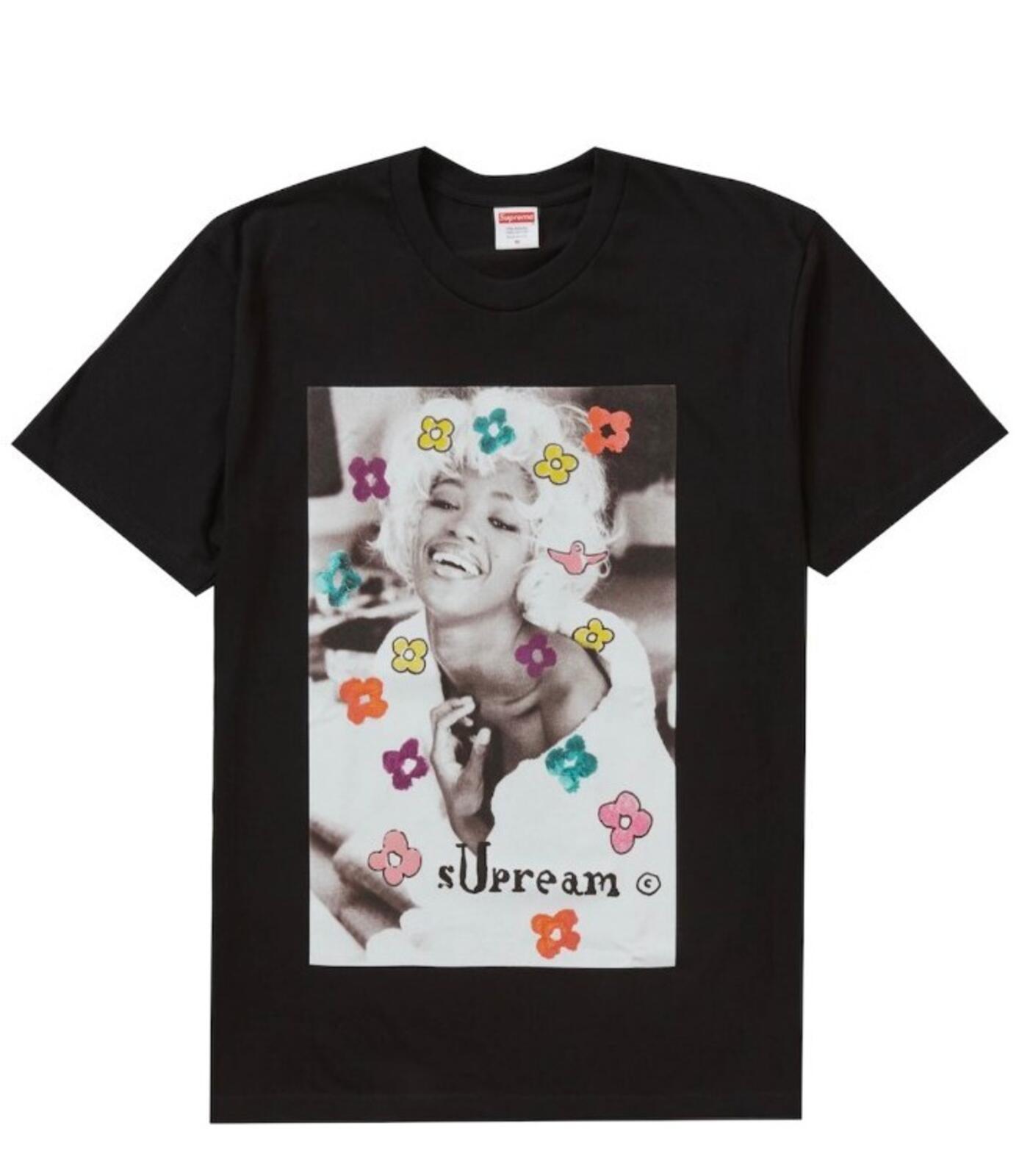 SS21 Supreme Naomi tee Size L large black T-shirt Campbell