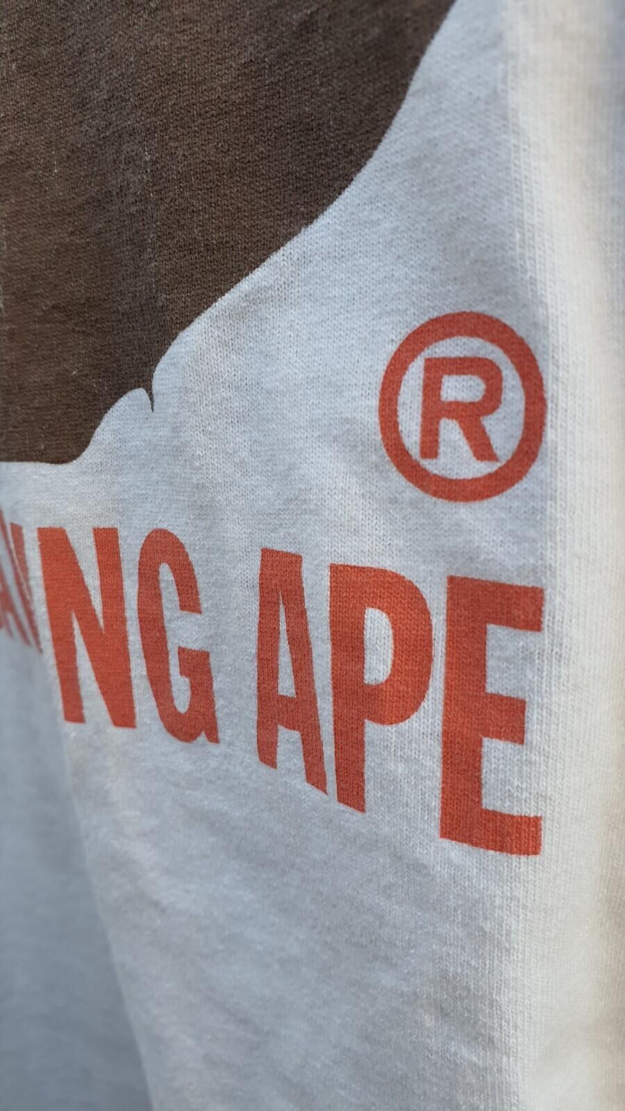Camiseta de manga larga A BATHING APE Big Ape Head blanca talla M BAPE