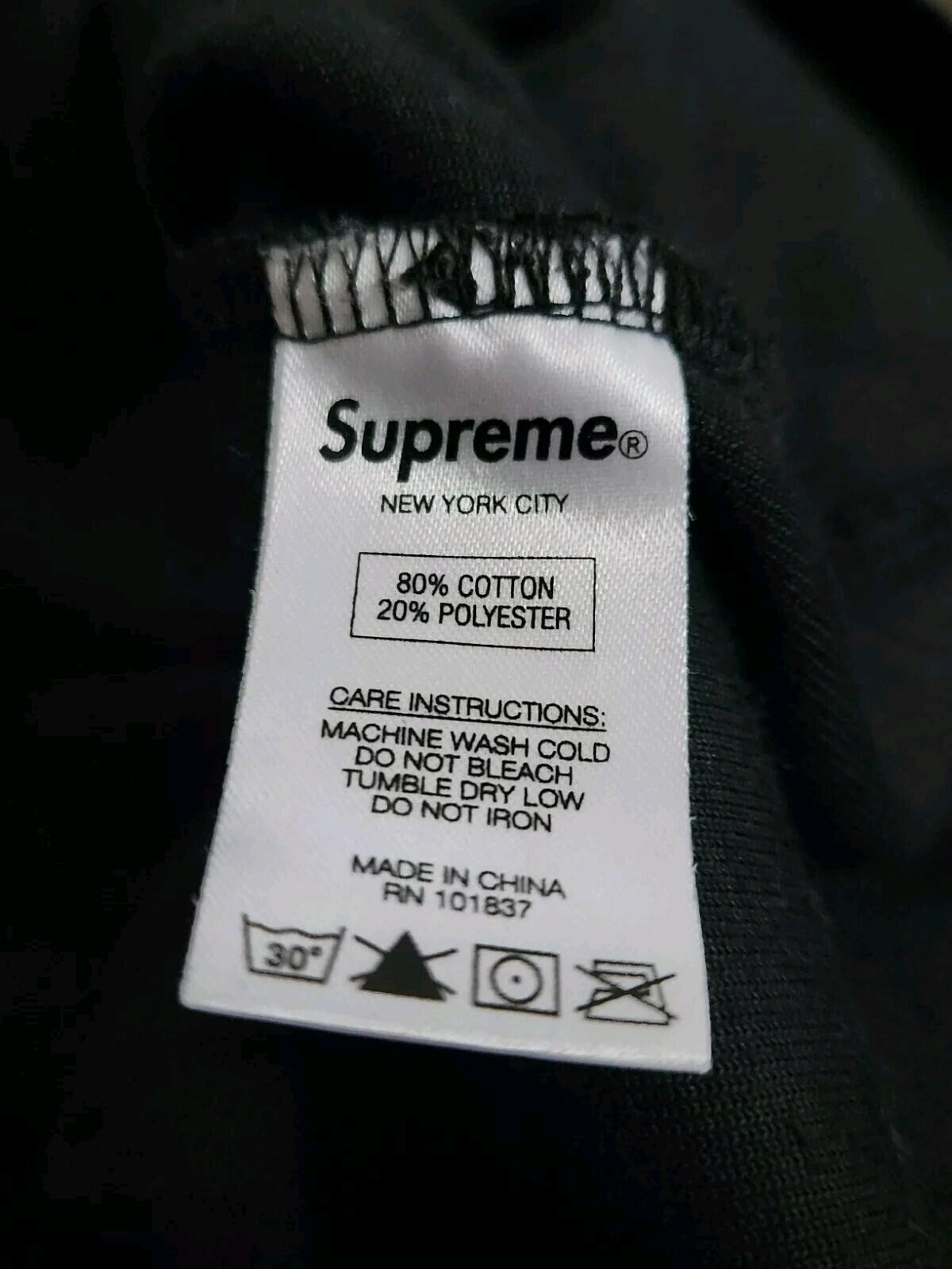 FW16 Supreme Velour Baseball Top size M Medium Black Jersey Tee T-shirt