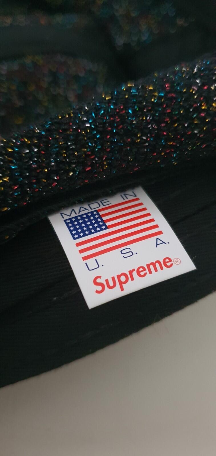 Gorra campamento Supreme Glitter Terry SS19 Negra