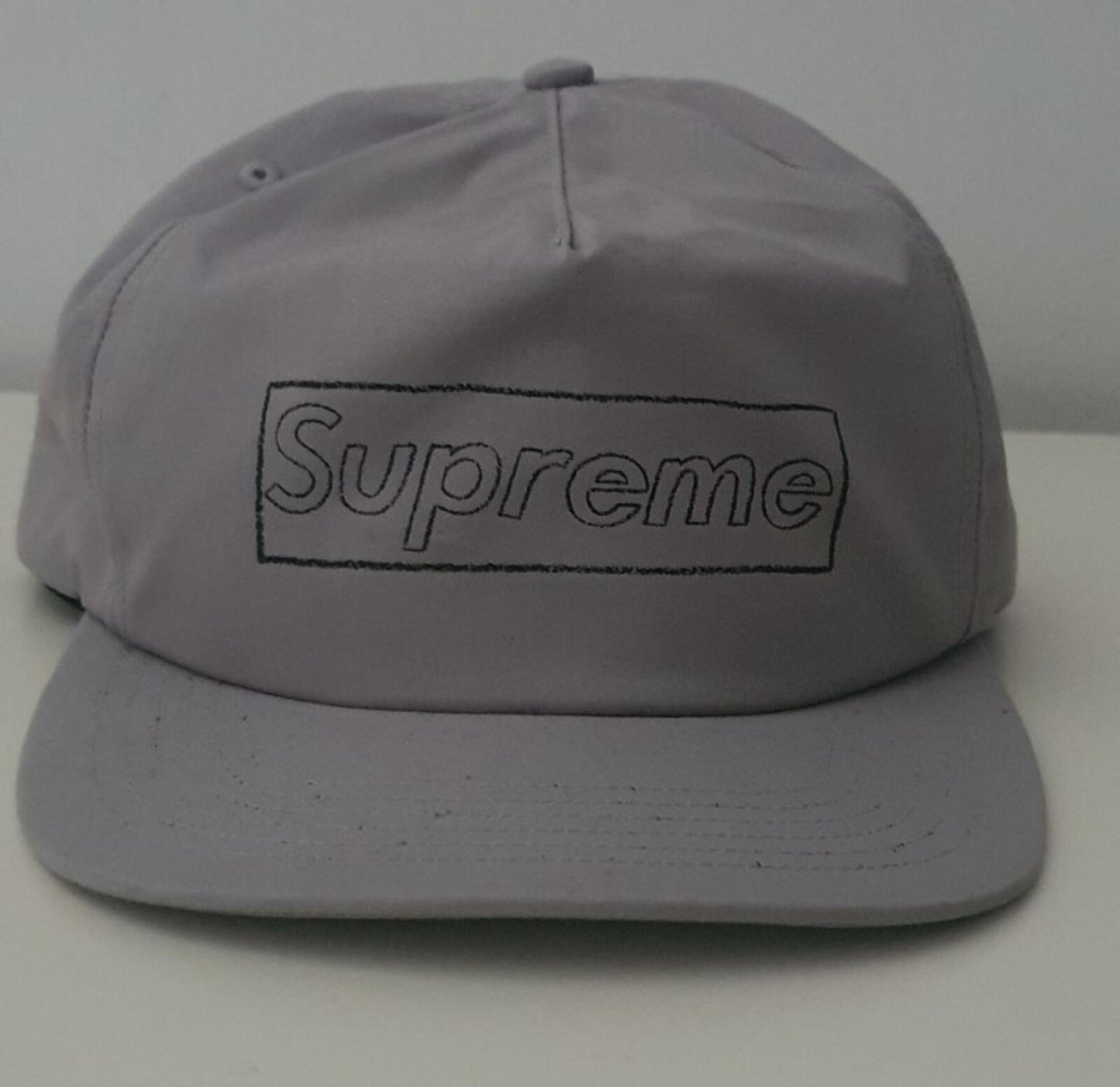 SS21 Supreme x Kaws Chalk Logo 5-panel Grey Hat Water Resistant Cap