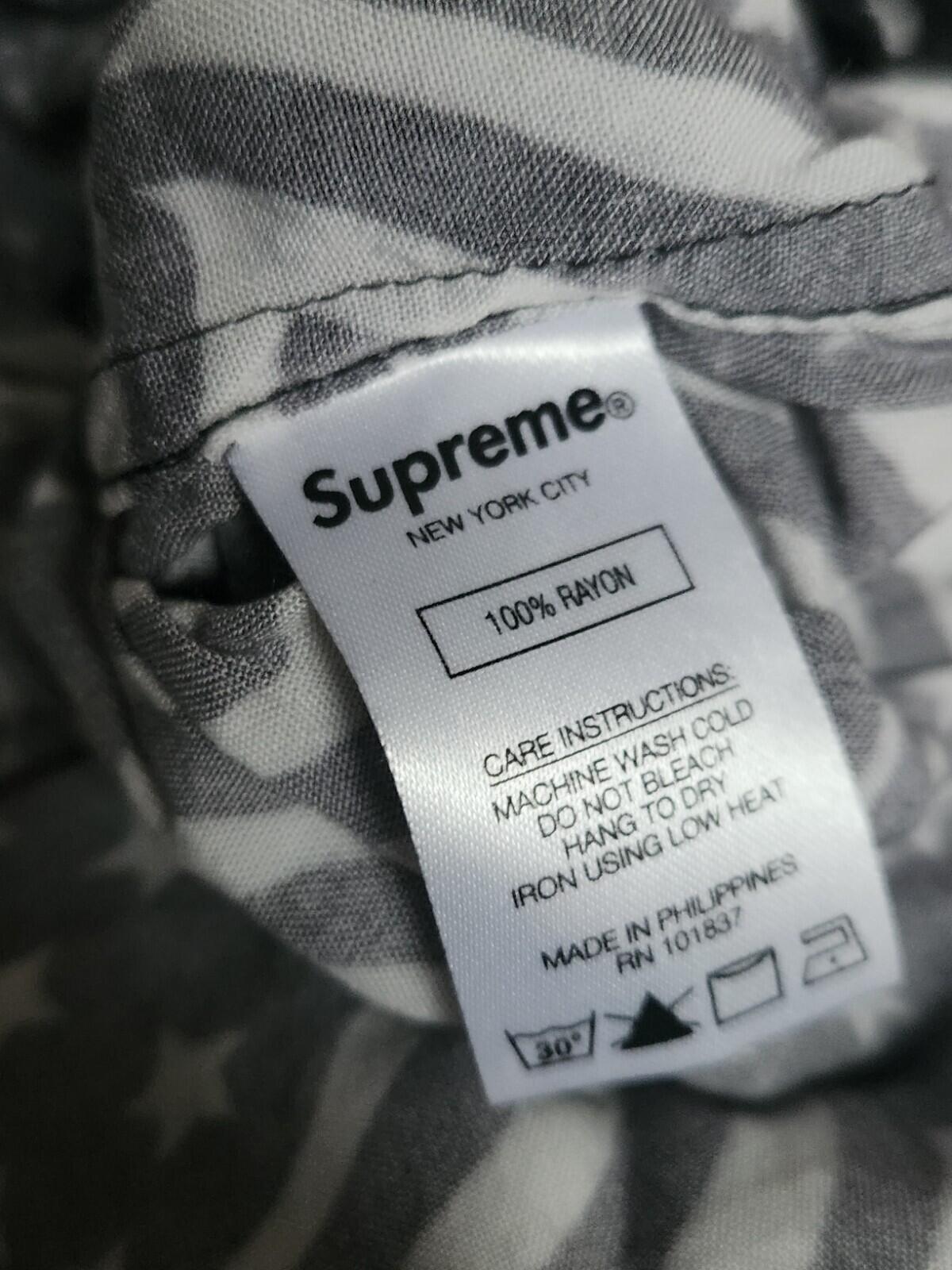 SS20 Supreme Flags Rayon Shirt schwarz Größe XL Kurzarm