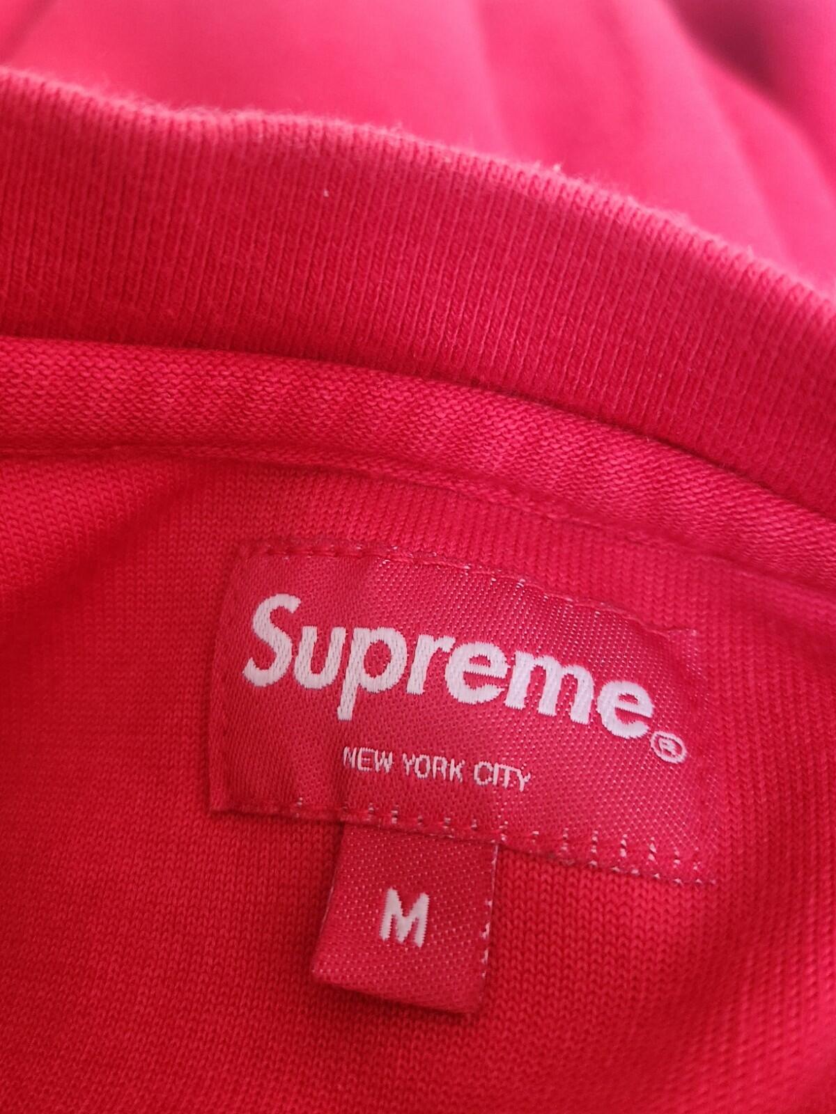 FW19 Supreme Chenille Arc Logo S/S Top camiseta roja talla mediana M