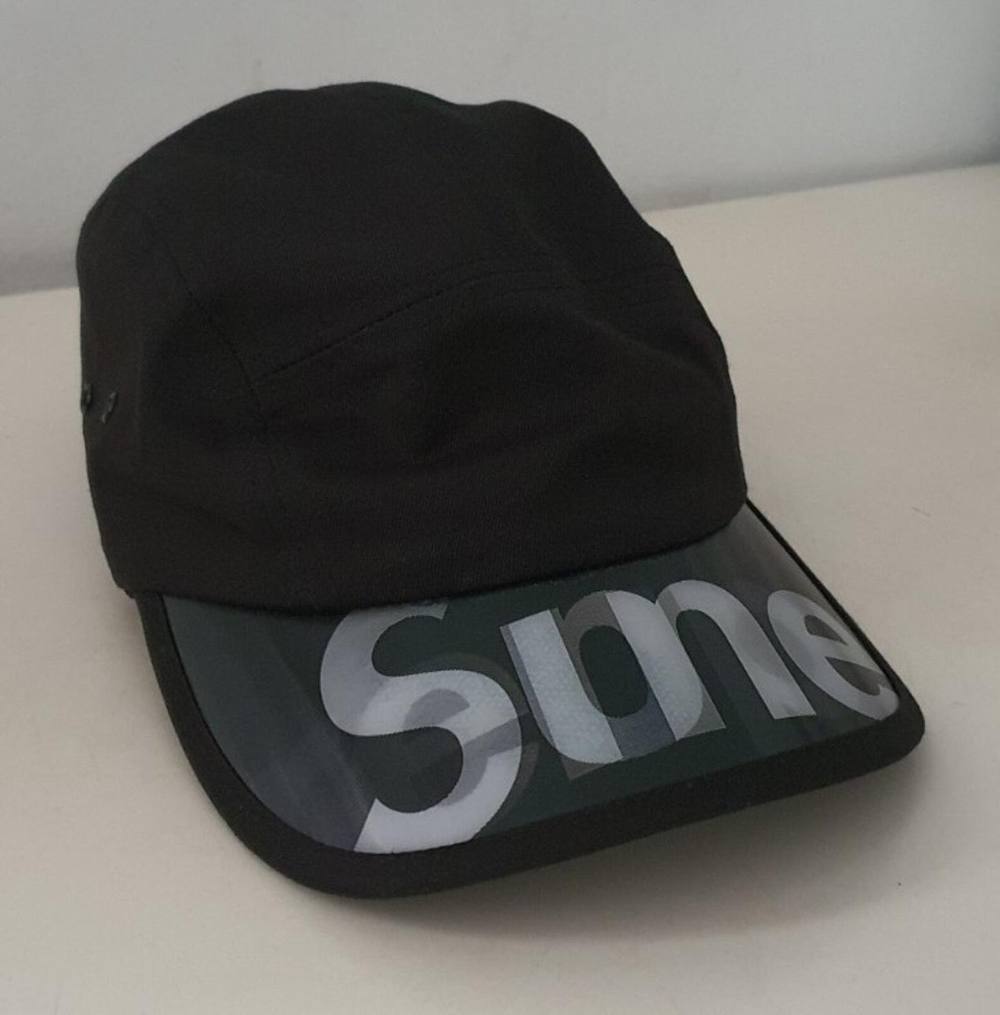 SS20 Supreme Lenticular Visor camp cap black nylon hat box logo