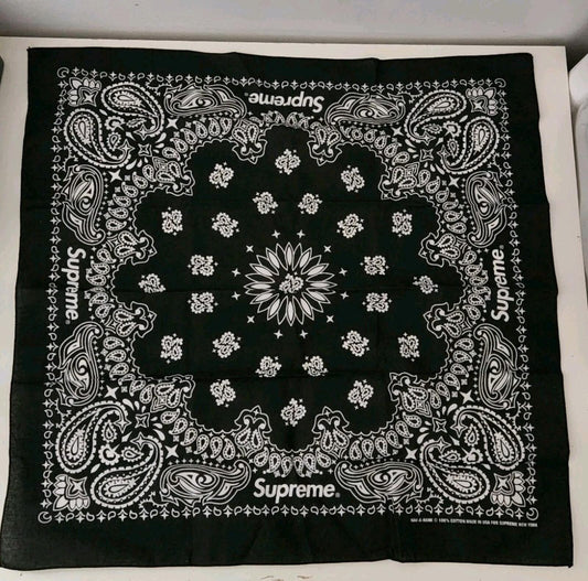 SS24 Supreme x Hav-A-Hank Pañuelo Negro Algodón