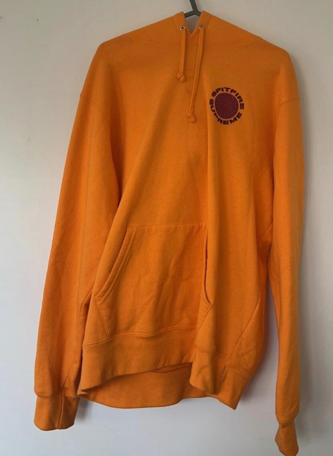 Sudadera con capucha Supreme x Spitfire SS18 Talla L, naranja