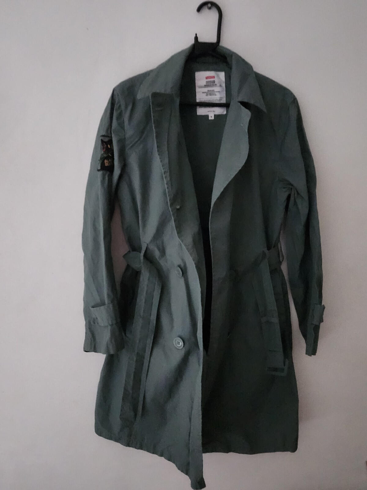 SS16 Supreme Belted Trench Coat Black Death Size S Small Water Resistant Jacket
