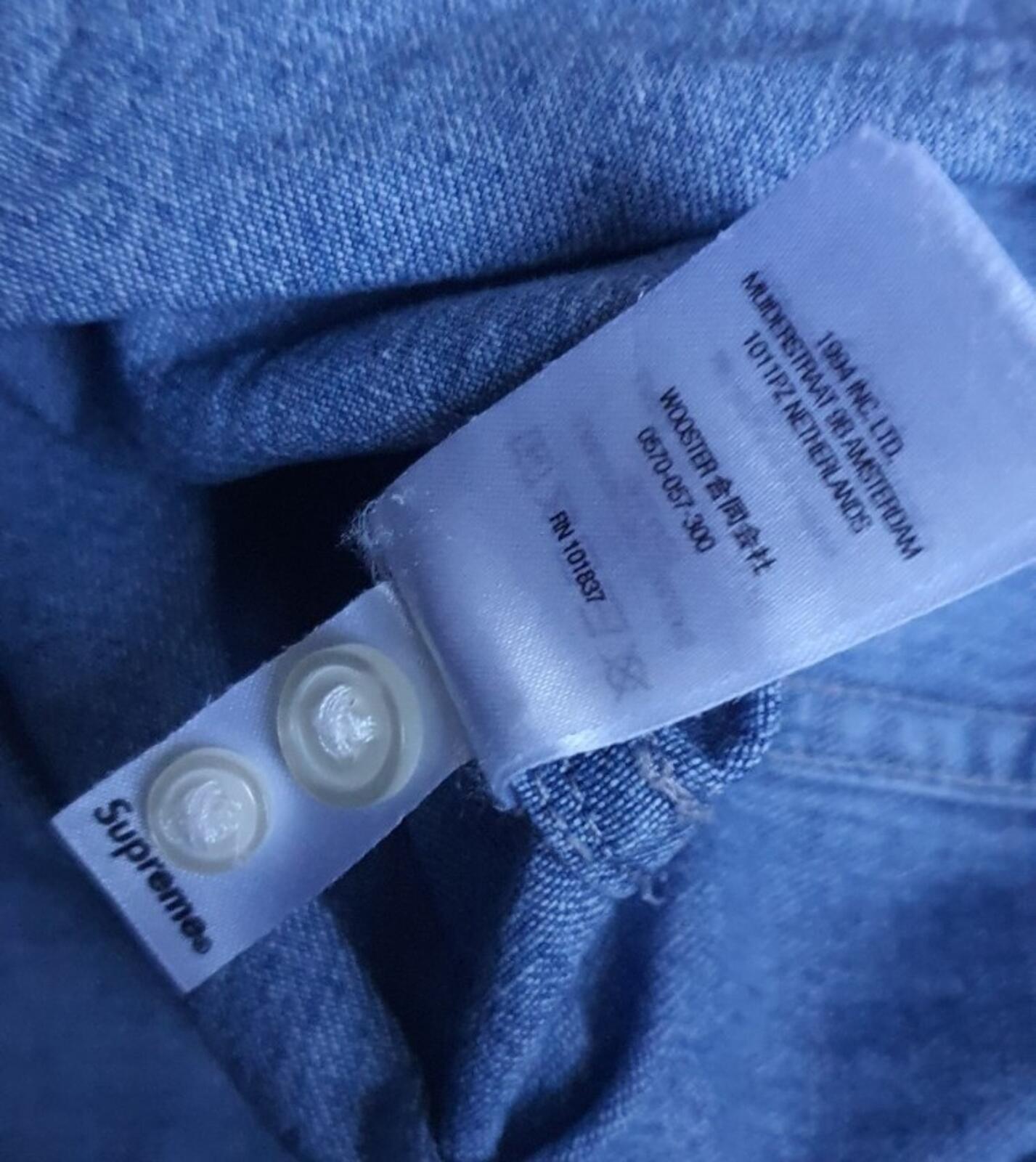 FW21 Supreme Small Box Denim Shirt Blue Talla M Mediana