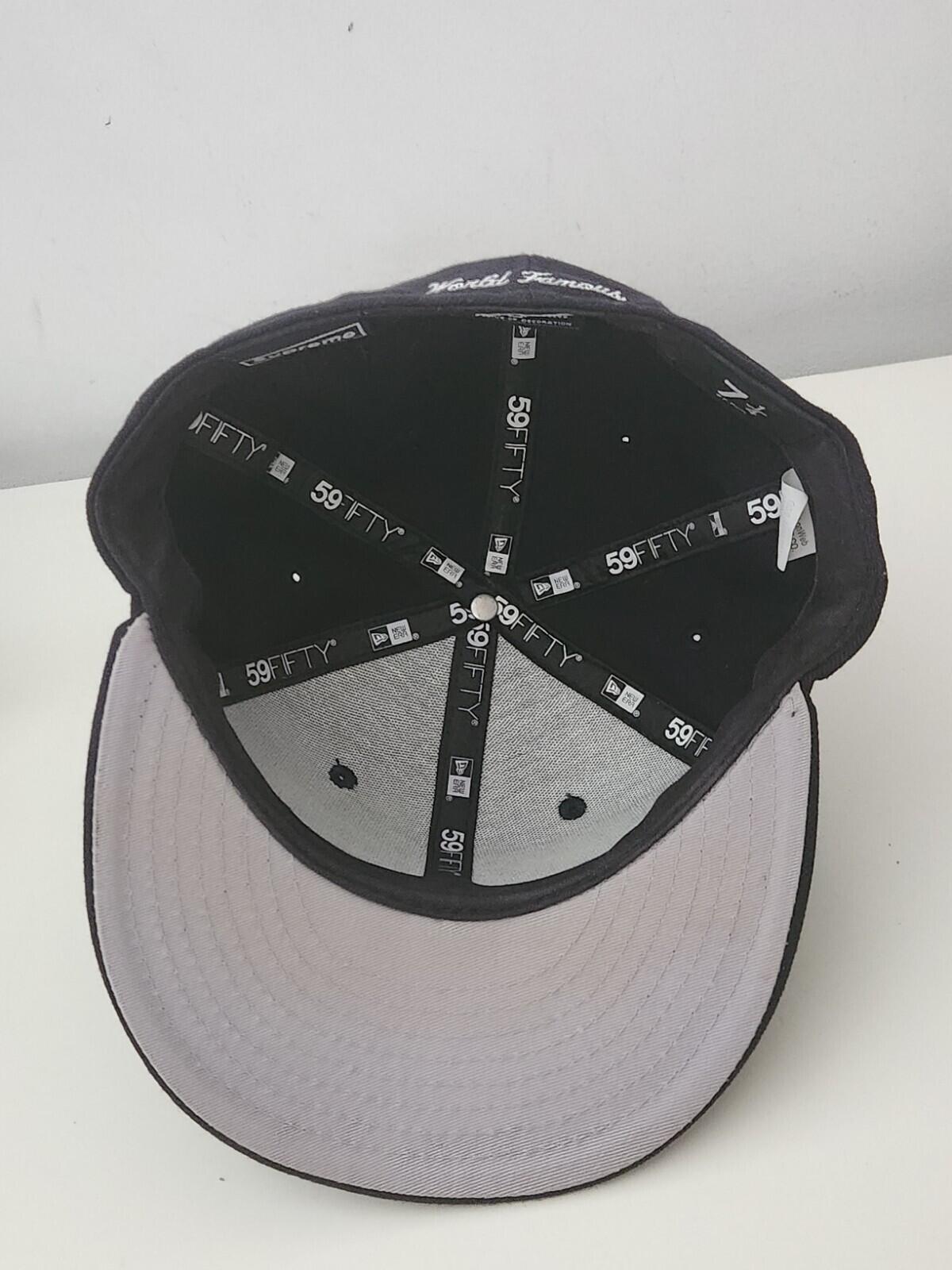 SS16 Supreme Box Logo New Era Marine Mütze Silber Metallic Logo 7 1/4 Seltene Wollmütze