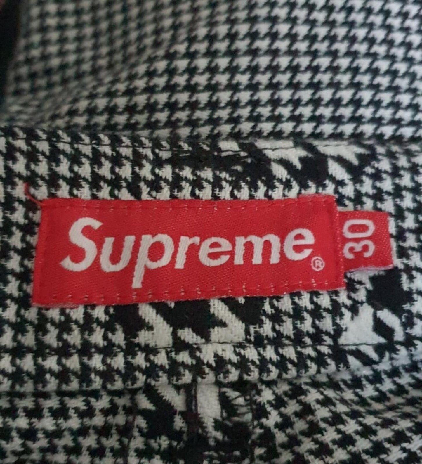 FW20 Supreme Black Houndstooth Work Pant Size 30 W30 L30