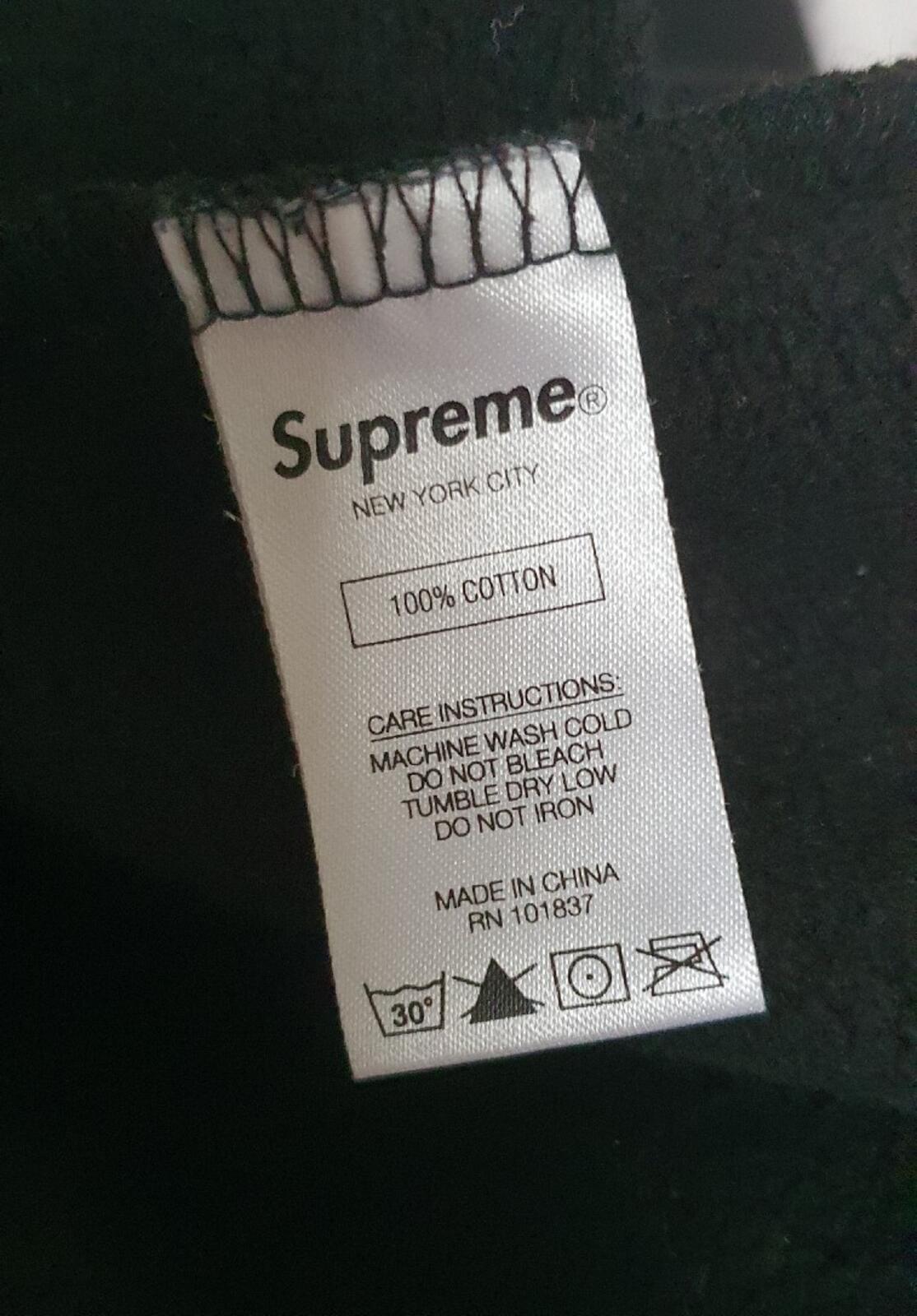 FW20 Supreme Big Arc Crewneck chenille logo Black size L Large sweatshirt