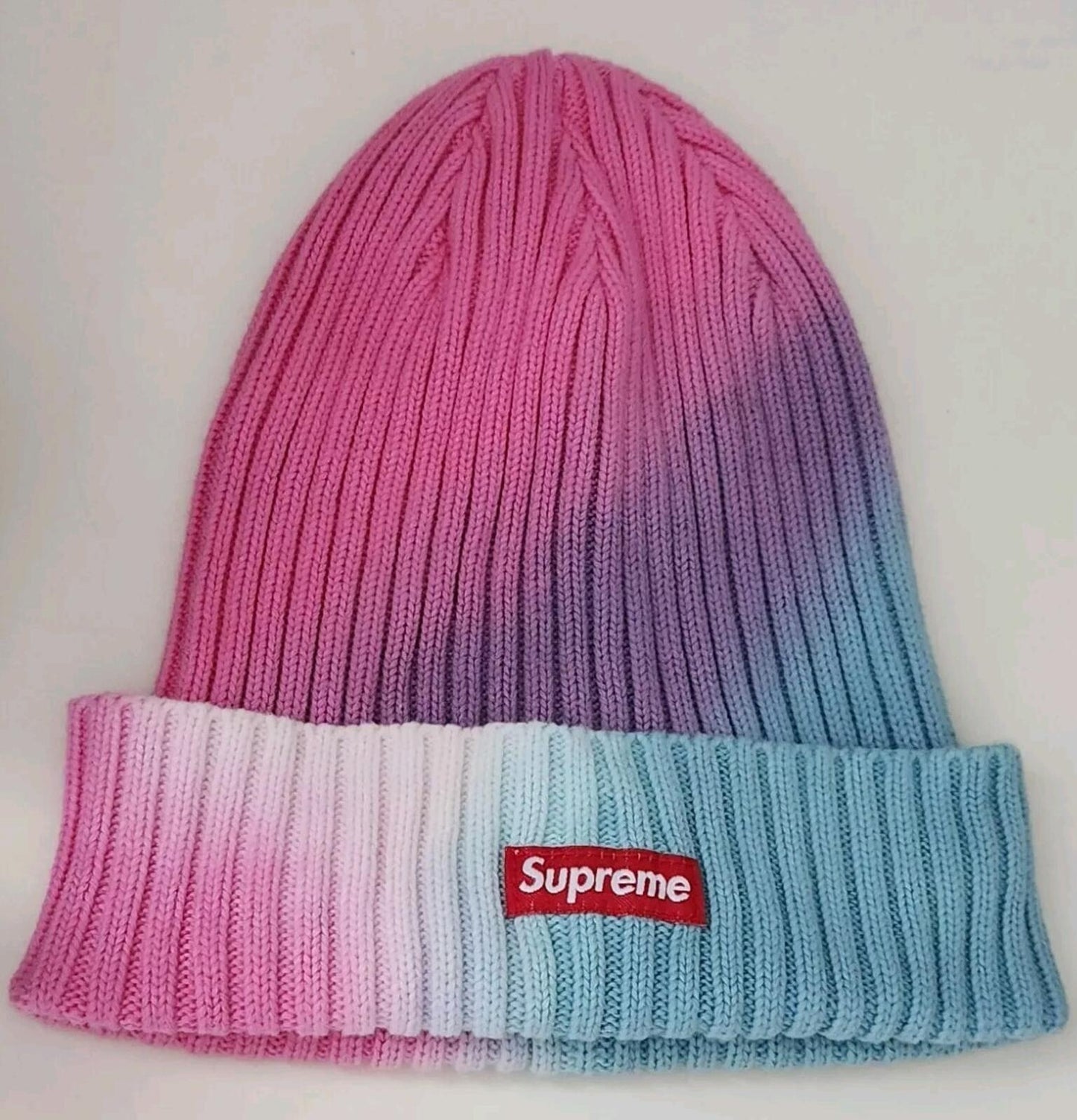 SS19 Supreme Dyed Beanie Pink Tie Dye Hat Small Box Logo Made In Korea
