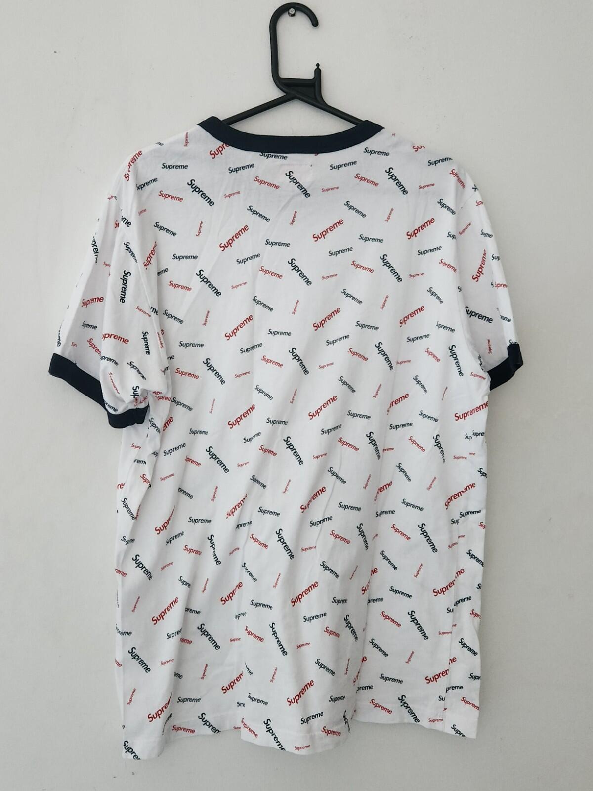 FW18 Supreme Scatter Ringer Tee size M Medium White T-shirt Short Sleeve Top New