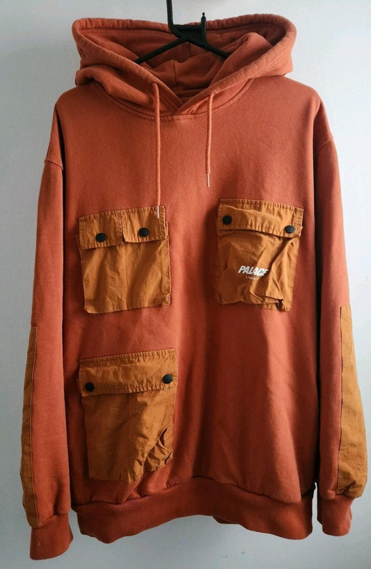 SS21 Palace C-Pocket Hoodie L Large Orange Hooded Sweatshirt Utility Skateboards