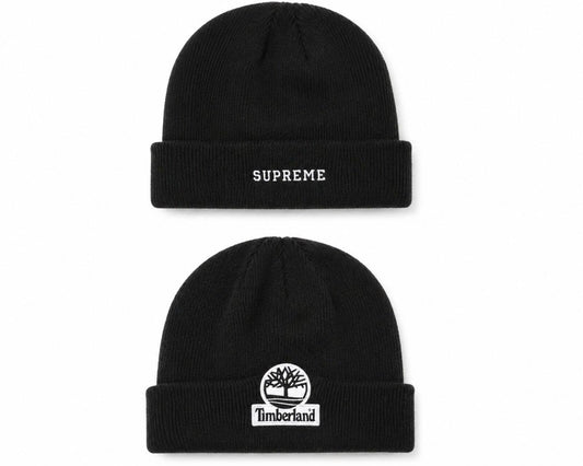 FW16 Supreme x Timberland Beanie Schwarz