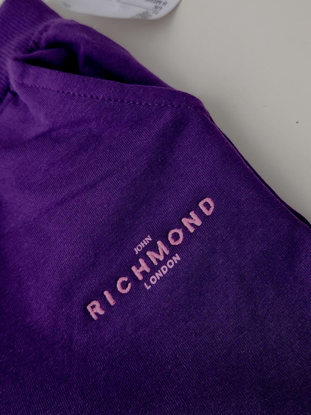 JOHN RICHMOND London Fleece-Hose 38 £ Baby 9 Monate Lila Jogginghose Kleinkind Unterteile